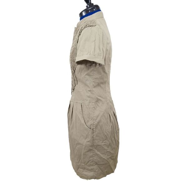 BCBGMaxAzria Beige Frill Collar Dress - Picture 2 of 4